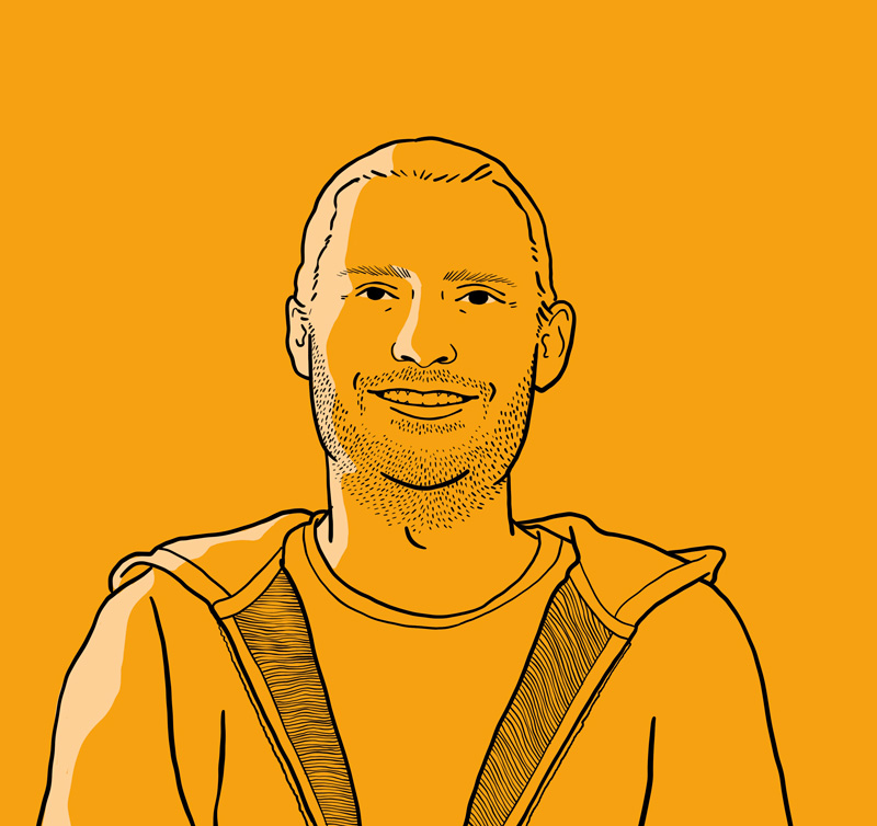 Illustriertes Teambild von Oliver