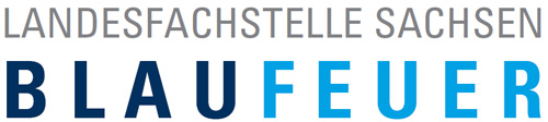 Logo der Landesfachstelle Sachsen Blaufeuer