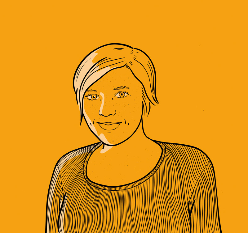 Illustriertes Teambild von Maja